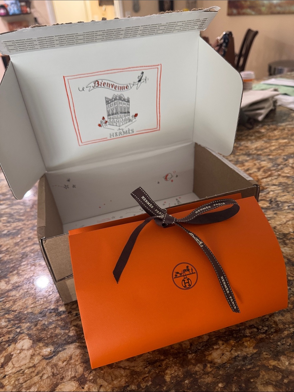 Hermes - Orange Gift Envelope with box & Ribbon